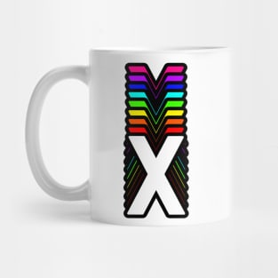 Rainbow Letter, X Mug